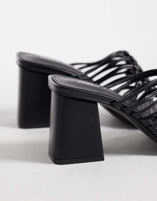 Sandalias negras de tacón grueso de Public Desire, 2 de 4