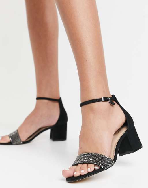 Sandalias negras de tacón adornos de | ASOS