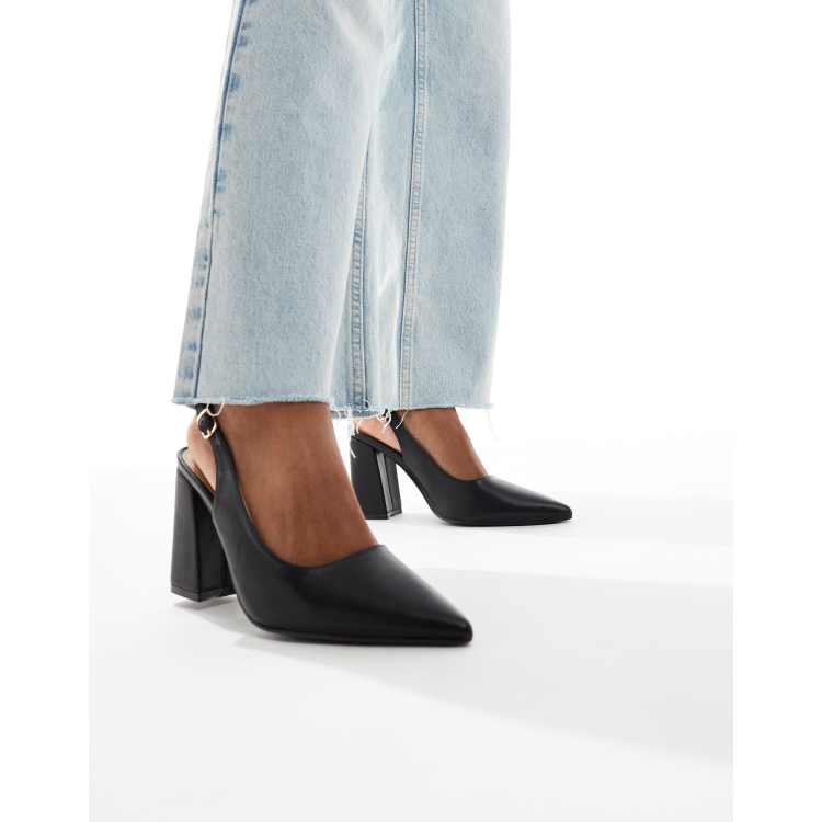 Sandalias negras destalonadas de tacón grueso Hogan de SEQWL ASOS