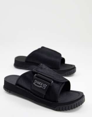 Sandalias Negras Efecto Piel De Vaca X Packer De Shaka Asos