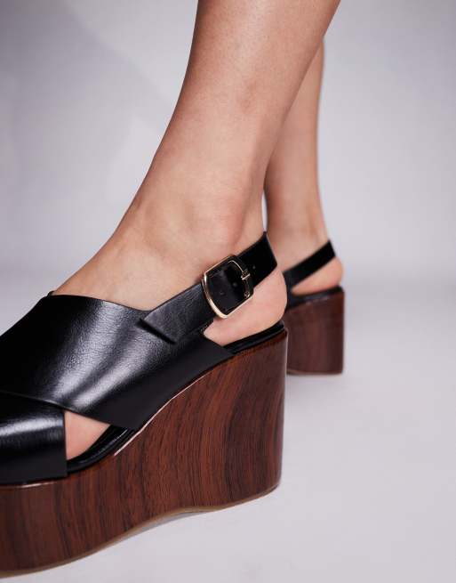 Sandalias negras estilo mules Tamanco de Public Desire, 3 de 4