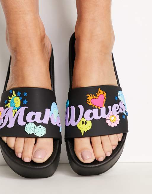 negras piscina plataforma plana "Make Waves" Flirty de ASOS DESIGN | ASOS