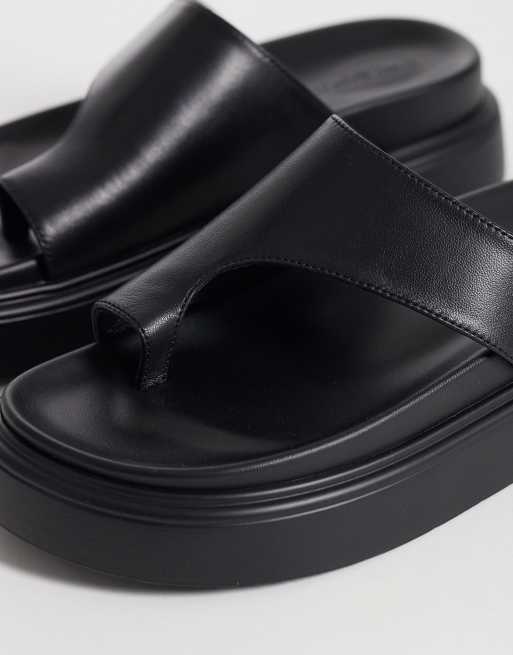 Sandalias negras planas de cuero Jazzy de Tony Bianco, 4 de 4