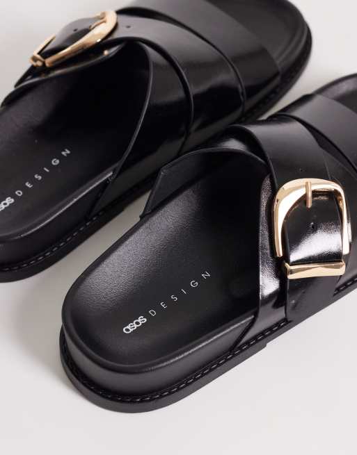 Sandalias negras sin cierres con diseño de dos tiras Freeway de ASOS DESIGN, 4 de 4