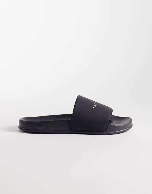Sandalias negras sin cierres con logo Core de Tommy Hilfiger, 3 de 4