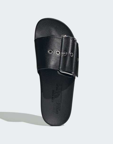 Sandalias negras y plateadas Adilette de adidas Originals x Jeremy Scott - view 1