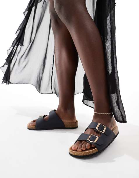 Sandalias negro claro con plantilla moldeada y dos correas de French Connection - view 1