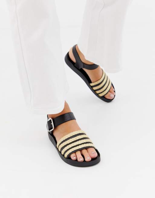 Sandalias planas rafia hot sale