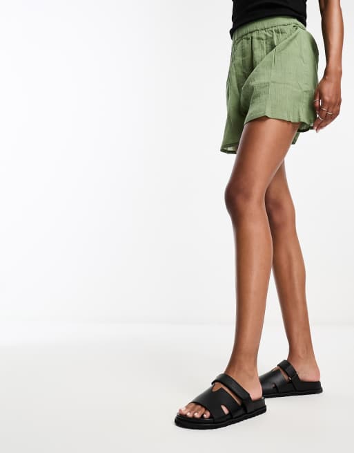 Sandalias planas negras con doble tira de Simply Be Wide Fit, 3 de 4