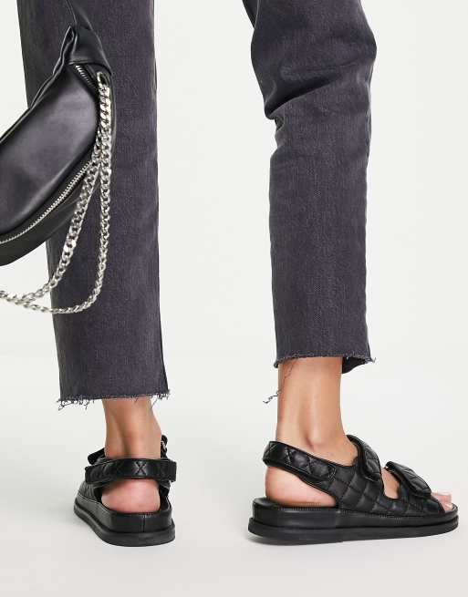 Sandalias planas negras de cuero Hiranni de Tony Bianco, 3 de 4