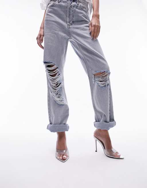 Sandalias plateadas de tacón con diseño de abalorios Romy de Topshop, 2 de 4