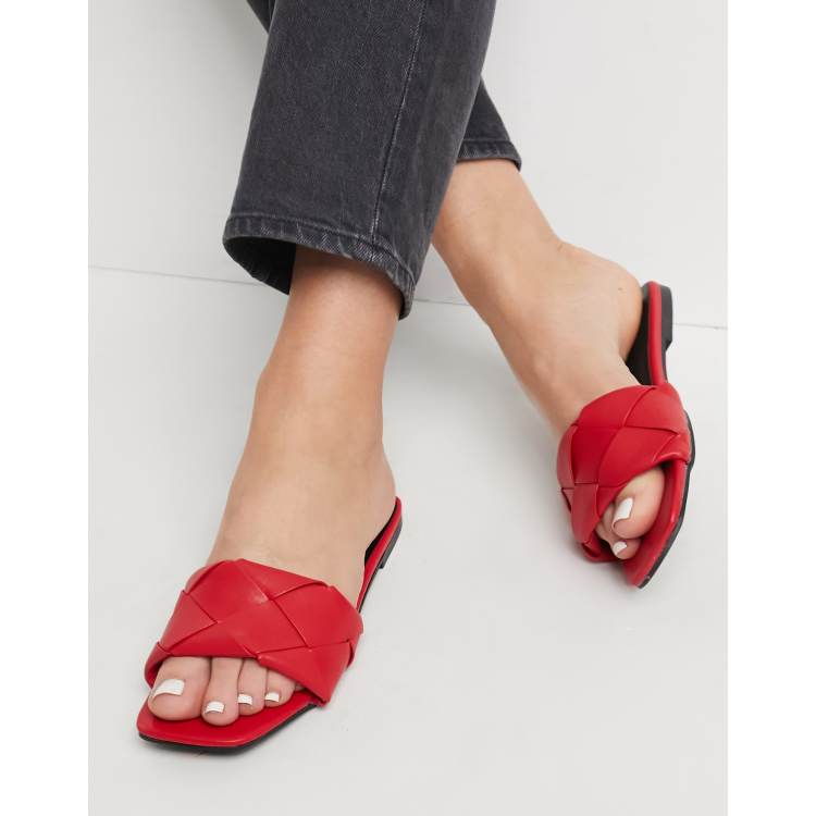 Sandalias rojas planas tejidas Forty de WpadcShops