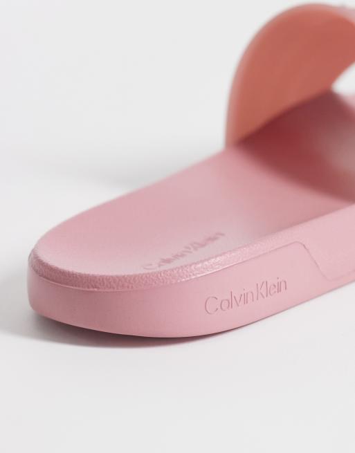 Sandalias rosas básicas con logo de Calvin Klein Jeans, 4 de 4