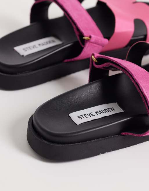 Sandalias rosas con correas de satén Missile de Steve Madden, 3 de 4