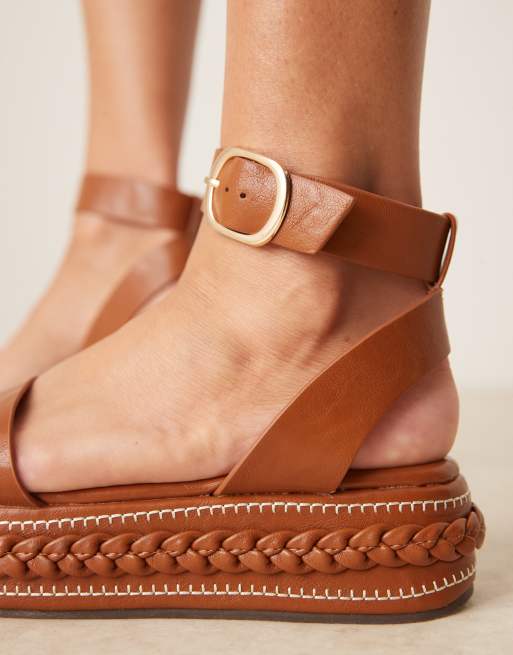 Sandalias tostadas tipo alpargatas con plataforma plana Friday de ASOS DESIGN, 3 de 4