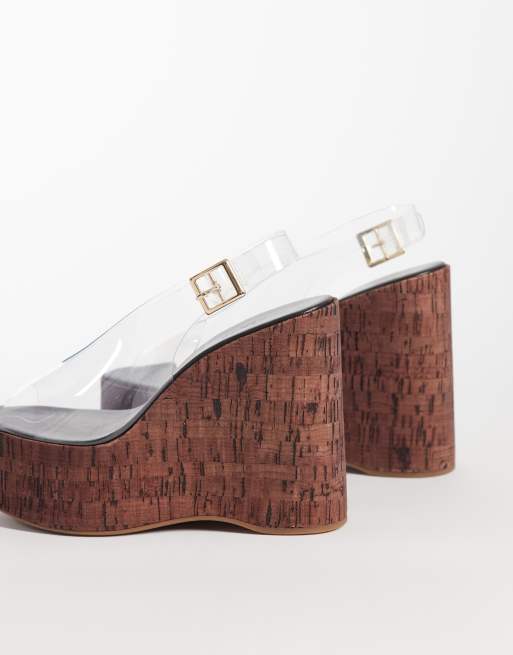 Sandalias transparentes con cuña de corcho Valerie de Tony Bianco, 4 de 4
