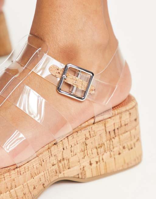 Sandalias transparentes estilo cangrejeras con plataforma plana Terra ASOS | ASOS