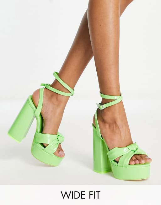 verde lima con tacón y plataforma de Verona de Desire Wide Fit | ASOS