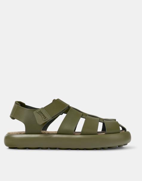 Sandalias verdes con correa tobillera de cuero de Camper - view 1