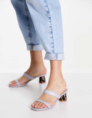 Sandalias violeta claro con puntera cuadrada y tacón en bloque Etealia de ALDO