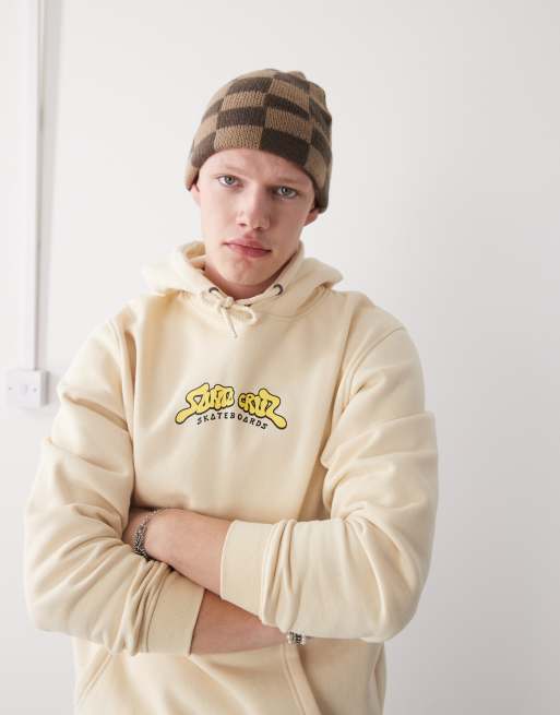 Santa Cruz - 8Ball - Beige hættetrøje med grafisk skaterprint på ryggen