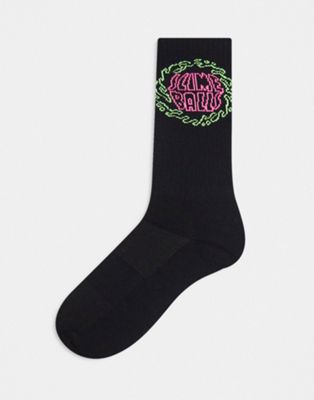 Santa Cruz all nighter splat socks in black - ASOS Price Checker