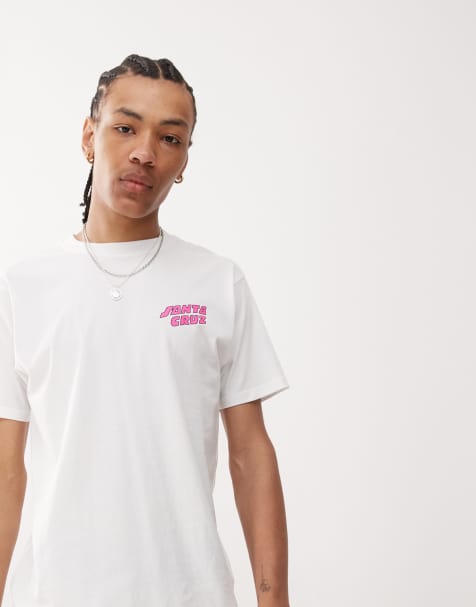 Santa Cruz All Round graphic clock logo t-shirt with back print in white