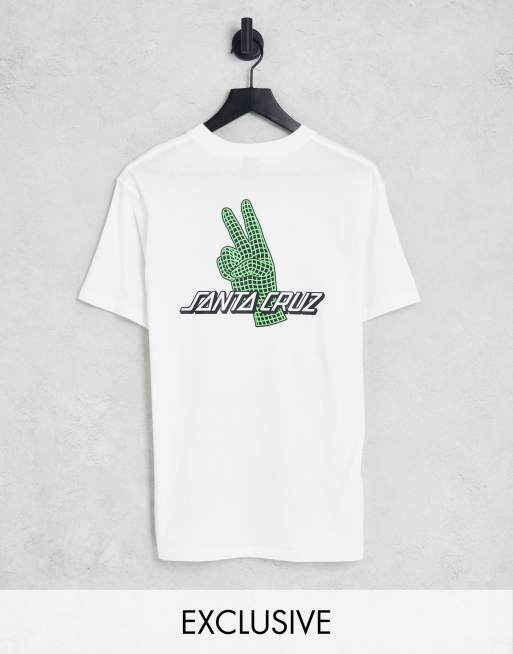 Santa Cruz – Atomic Peace – T-Shirt in Weiß mit Friedenszeichen-Linienprint auf dem Rücken, exklusiv bei ASOS