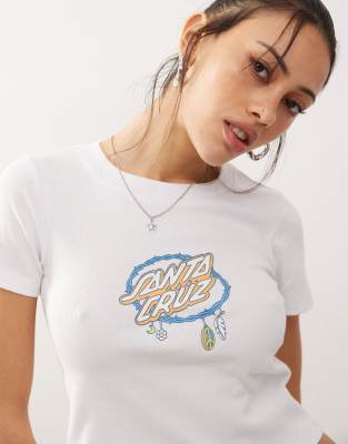 Santa Cruz Santa Cruz baby t-shirt with logo chest print-White