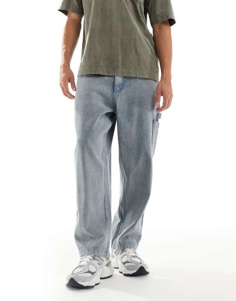 Santa Cruz baggy carpenter jeans in light grey wash - view 1
