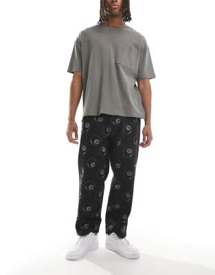 Santa Cruz Santa Cruz baggy fit 8 ball printed jeans in washed black