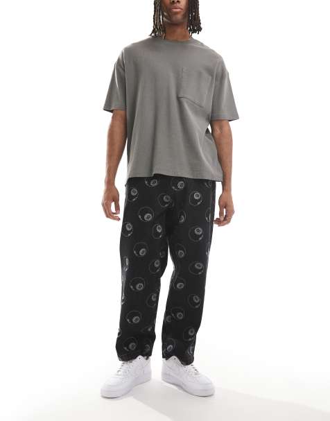 Santa Cruz baggy fit 8 ball printed jeans in washed black - view 1