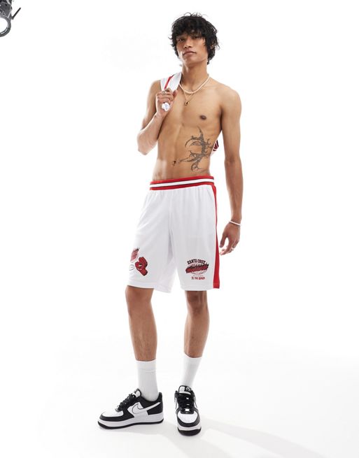 Santa Cruz – Basketball-Shorts aus Netzstoff in Weiß, Kombiteil