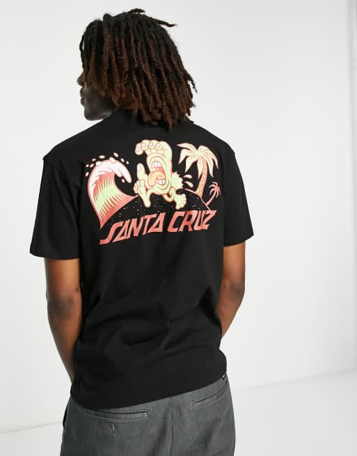 Santa Cruz beach bum hand t-shirt in black