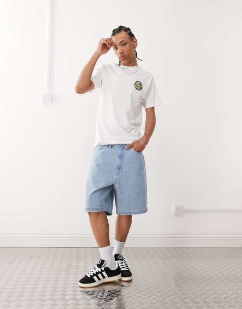 Santa Cruz – Big – Blå, ljustvättade jeansshorts - view 1