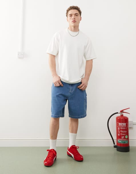 Santa Cruz Big carpenter denim shorts in mid wash blue - view 1