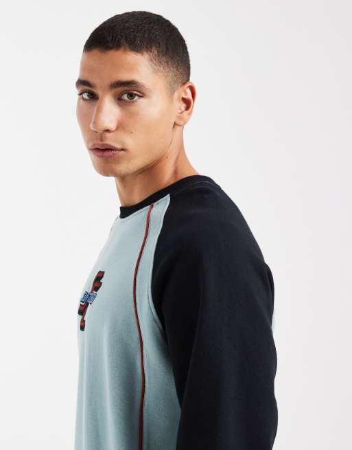 Santa Cruz - Blå sweatshirt med rund hals, raglanærmer og sømdetaljer, 4 af 5