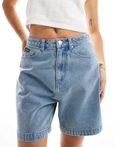 Santa Cruz – Blå, vintagetvättade jeansshorts i boyfriend-modell - view 1