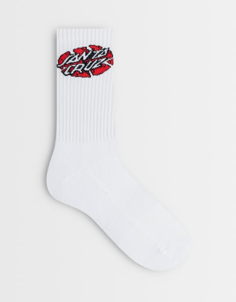 Santa Cruz broken dot logo socks in white - view 1