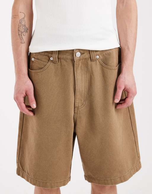 Santa Cruz – Brungrå shorts i canvas med stor ledig passform, 4 av 5