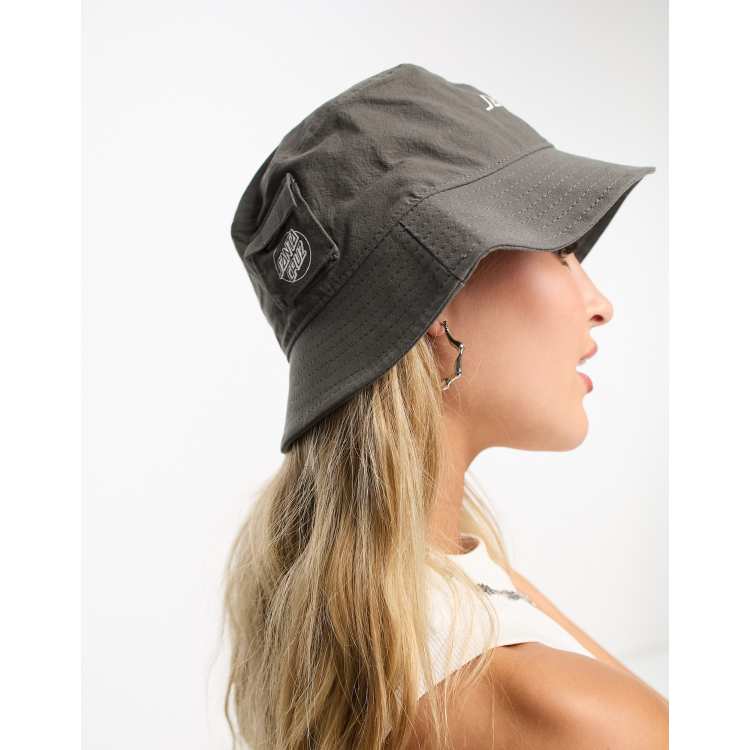 Santa Cruz Bucket hat met logo streep in zwart ASOS