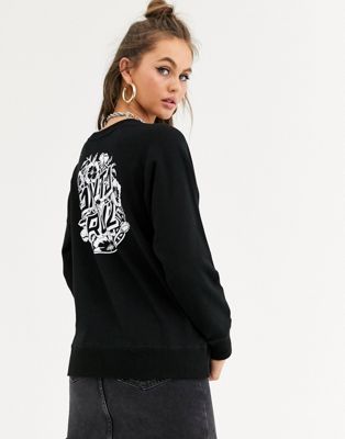 Santa Cruz - Cali Poppy - Sweatshirt met print achterop in zwart