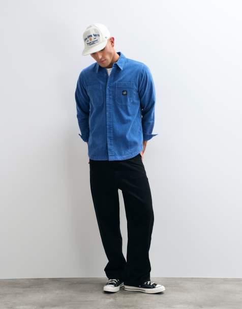 Santa Cruz camicia a maniche lunghe in corduroy blu - view 1