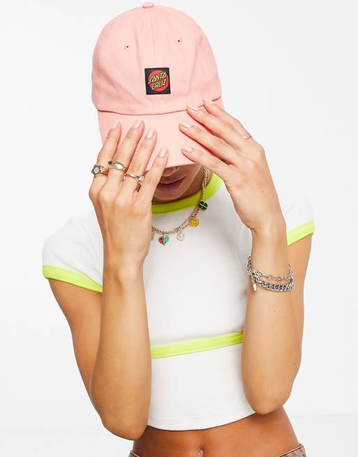 Santa Cruz - Cappellino classico rosa con puntini e logo