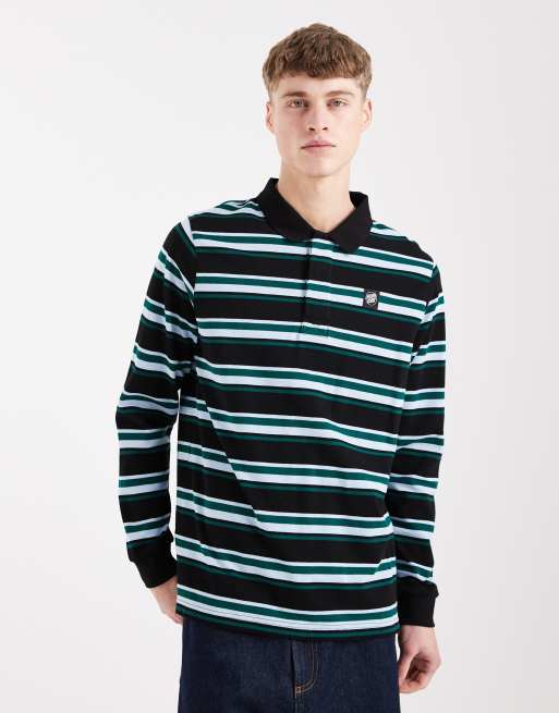 Santa Cruz - Cera - Polo a maniche lunghe multicolore a righe con bottoni