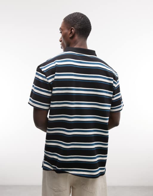 Santa Cruz - Cera - Polo a righe nero/verde-azzurro, 5 di 5