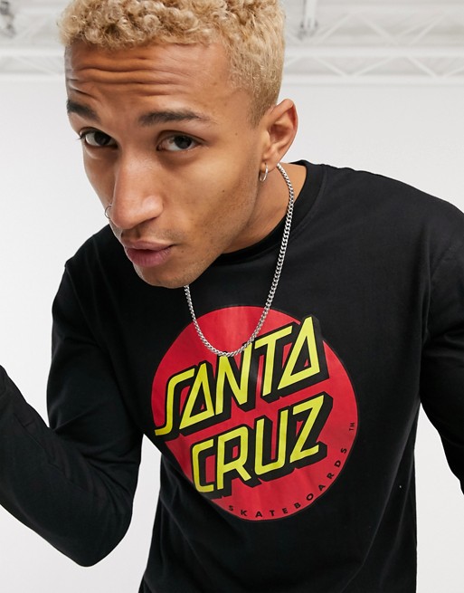 Santa Cruz – Clasic Dot – Czarny T-shirt z długim rękawem SMOP