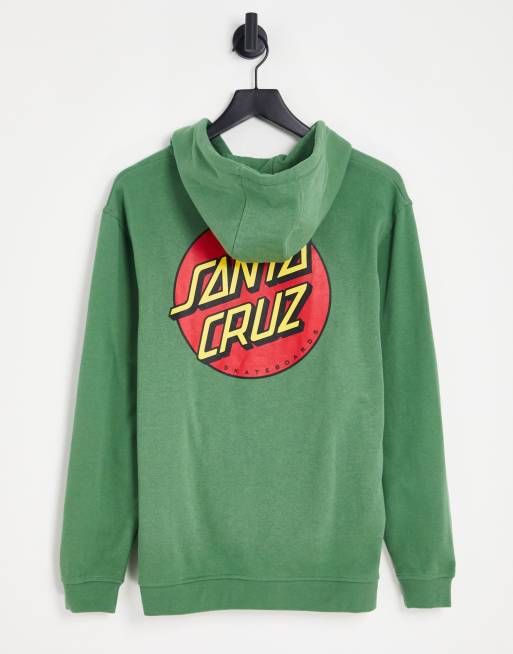 Santa Cruz classic dot back print hoodie in khaki