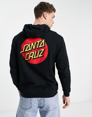 Santa Cruz classic dot backprint hoodie in black