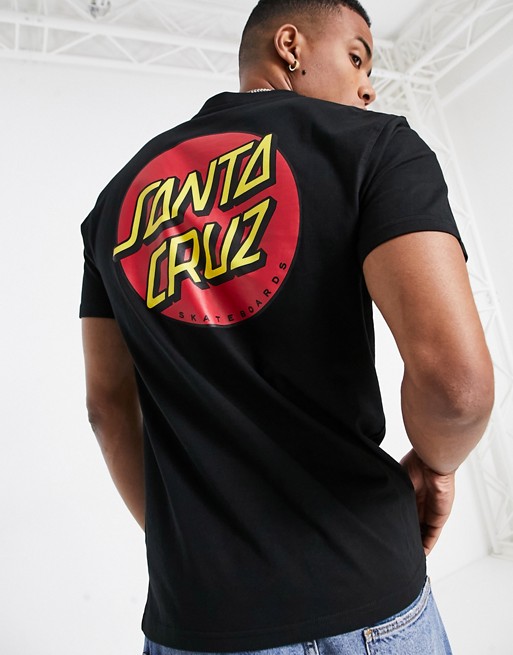 Santa Cruz classic dot chest t-shirt in black